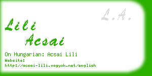 lili acsai business card